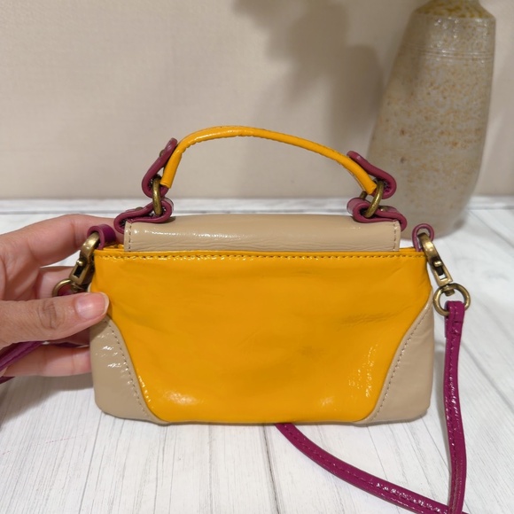 Hobo International Color Block Patent Leather Mini Bessie Crossbody Bag - Picture 3 of 10